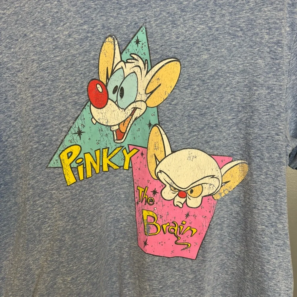 Vintage 90s Pinky and the Brain Ringer T-Shirt Cartoon WB XL - Picture 2 of 8